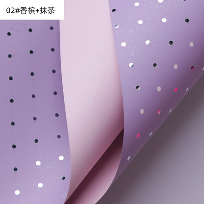 Two-Color Polka Dot Wrapping Paper Florist Shop Floral Flower Packaging,22.8*22.8 inch - 20 sheets