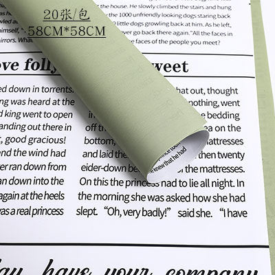 Two Color Waterproof Flower Bouquet Packaging Paper,22.8*22.8 inch - 20 sheets