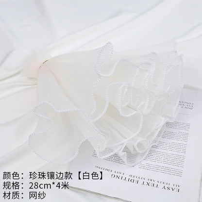Korean Version Pure Color Flower Bundle Gauze Floret Yarn,28cm * 5yards