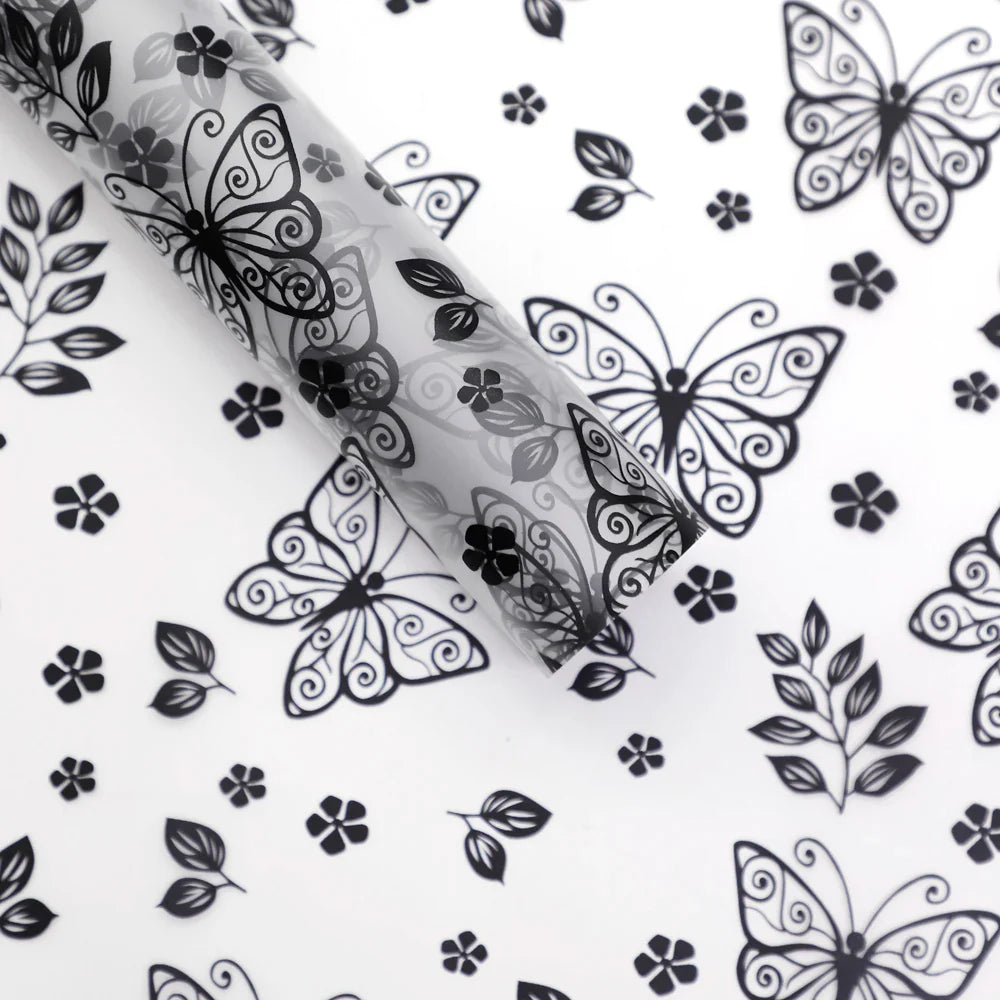 Butterfly Design Flower Wrapping Paper Frosted Korean Matt Paper For Flowers,22.8*22.8 inch - 20 sheets