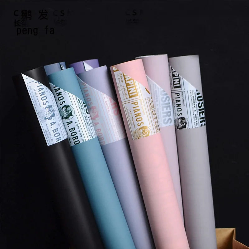 Waterproof PP Plastic Flowers Wrapping Paper Sheet with Letter Printing,22.8*22.8 inch - 20 sheets