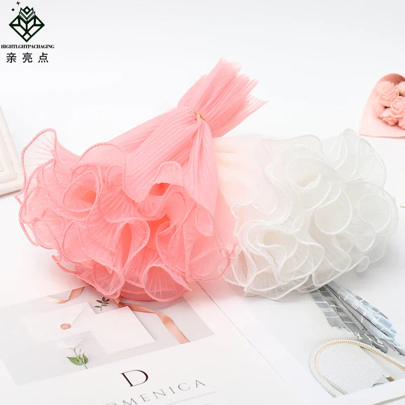 Korean Version of The Flower Bundle Gauze Floret Yarn Net Pure Color,28cm * 5 Yards