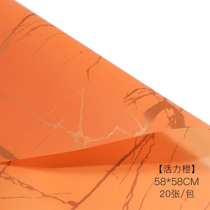 Waterproof Marble Paper Bouquet Wrapping Paper,22.8*22.8 Inch-20 Sheets