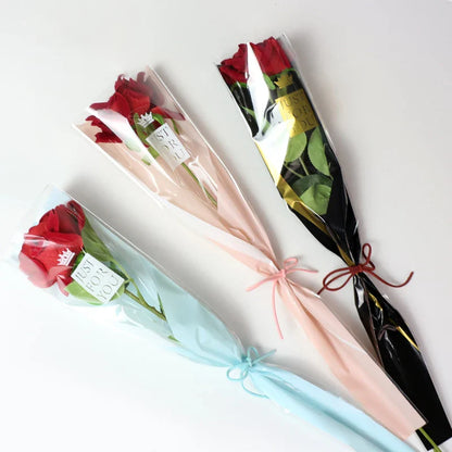 Korean Style Flower Sleeve Printed Waterproof Flower Wrapping Paper,50 pcs