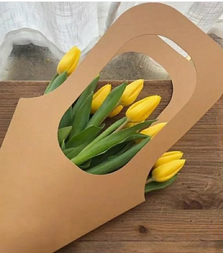 Handle Kraft Paper Flower Bags