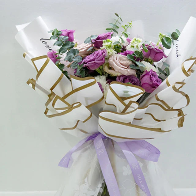 Valentine'S Day Gift Bouquet Translucent ,22.8*22.8 Inch-20 Sheets