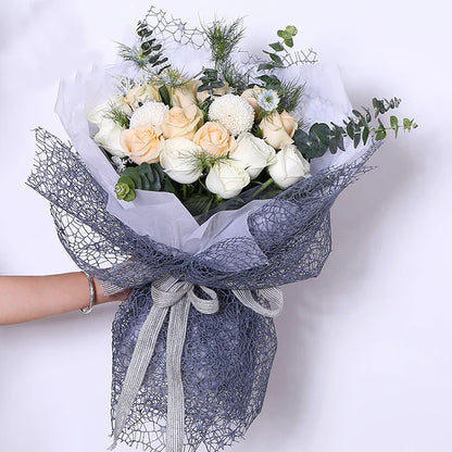 Flower Bouquet Wrapping Mesh Rolls,49cm*5 yard/Roll