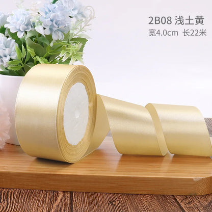 Satin Luxury Solid Gift Packing Polyester Ribbon,1.5 inch * 22 yards