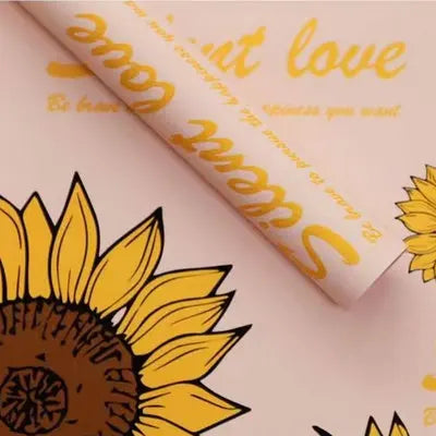Sunflower Waterproof Flower Wrapping Paper ,22.8*22.8 Inch - 20 Sheets