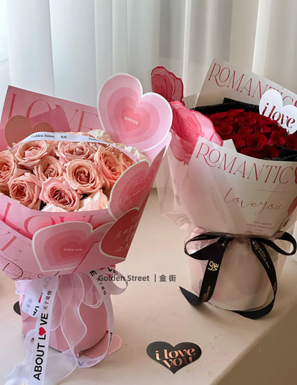 Valentine'S Day Love Kraft Paper Style Packaging Flower Paper,13.7 inch*19.6 inch