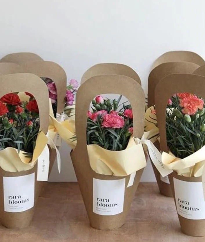 Handle Kraft Paper Flower Bags