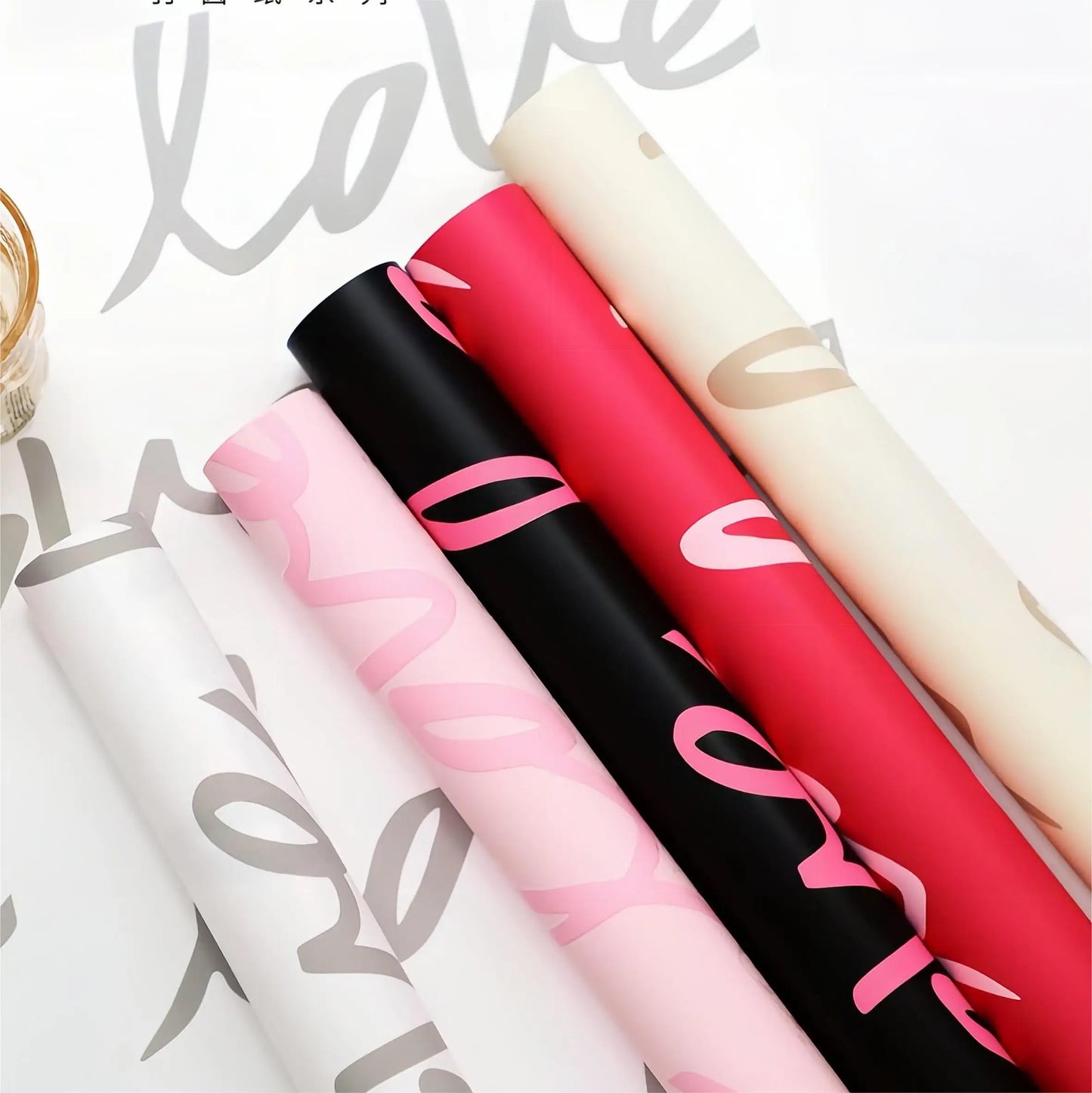 LOVE Flowers Wrapping Paper,22.8*22.8 inch - 20 sheets
