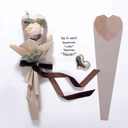 Heart  Design Flower Wrapping Opp Bag Single Sleeve,20 sheets