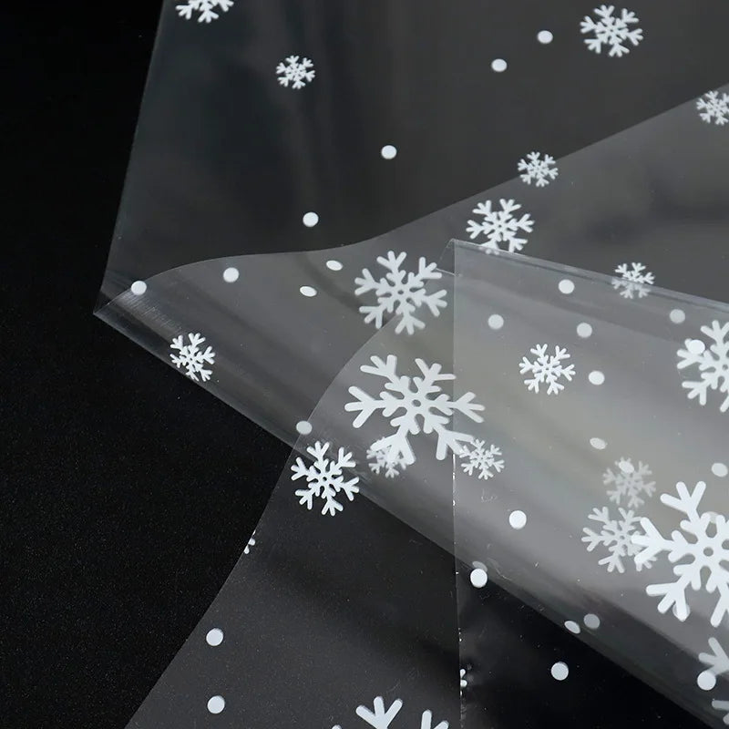 Christmas Transparent Snowflake Eve Gifts Bouquet Wrapping,22.8*22.8 inch - 20 sheets