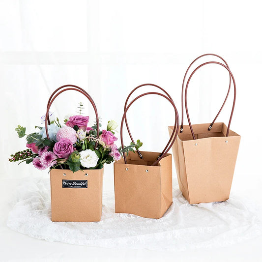 Gift and Bouquet packing Flower Bag Craft Paper Handbag