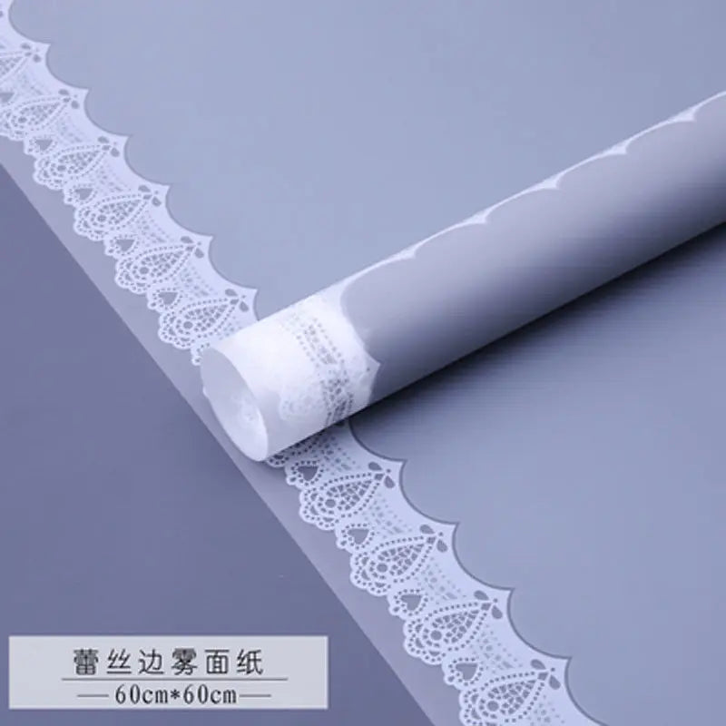 Lace Edge Bouquet Waterproof Frame Gift Flower Wrapping Paper,22.8*22.8 Inch-20 Sheets