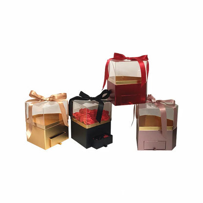 Gold Gilded Small Heart Flower Box Gift Box 3pcs