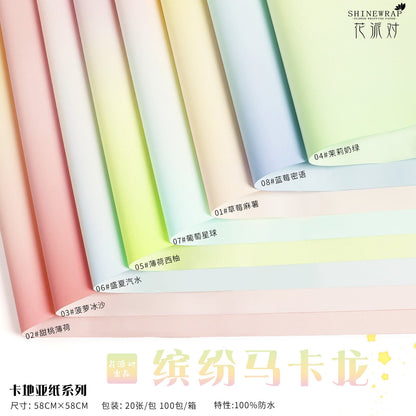 Macaron Colored Flower Packaging,22.8*22.8 Inch-20 Sheets