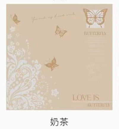 Butterfly Flower Wrapping Paper Valentine'S Day Bouquet Wrapping Paper,22.8*22.8 inch - 20 sheets