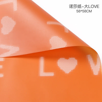 Valentine's Day Flower Packaging Two-Color Paper Heart Shape,22.8*22.8 Inch-20 Sheets