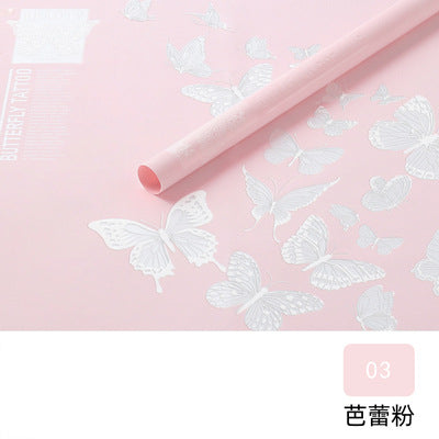 Butterfly Dance Jelly Film Waterproof Wrapping Paper,22.8*22.8 inch - 20 sheets