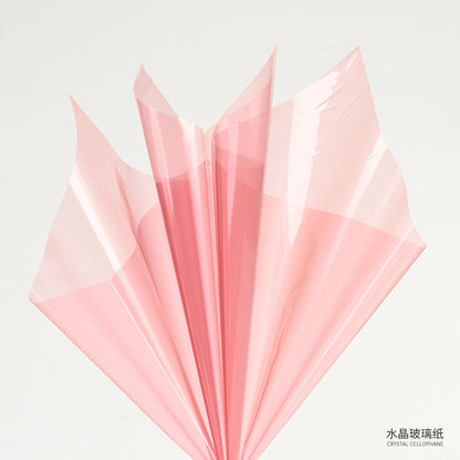 Solid Color Crystal Cellophane Flowers Waterproof Paper,22.8*22.8 inch - 20 sheets